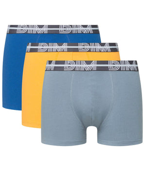 Dim Powerful pack of 3 stretch cotton trunks with graphic waistband in blue