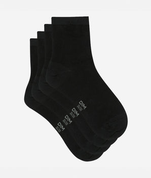 Pack of 2 pairs of black ankle socks for women