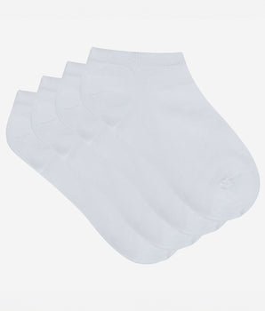 Pack of 2 pairs of white Light Coton invisible sock liners for women