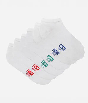 Pack of 3 pairs of white cotton trainer socks for men