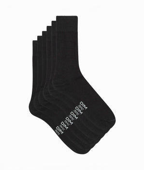 Pack of 3 pairs of men's cotton socks Black Dim Basic Cotton