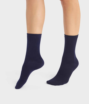 Pack of 2 pairs of women's viscose socks in Navy Blue Dim Bambou