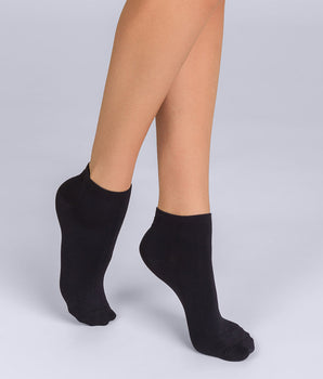 Pack of 2 pairs of black Skin sock liners for women