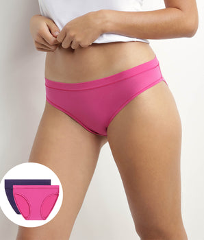 Pack of 2 Fuchsia Violet women's briefs in cotton and nylon Oh My Dim's