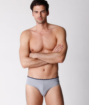 Men's Light Grey microfiber swim briefs