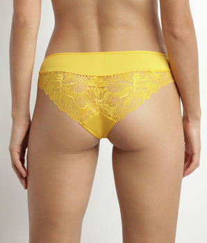 Women's microfiber and lace panties Yellow Dim Generous Essentiel