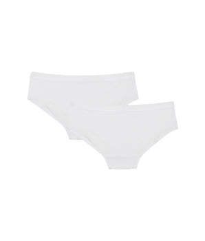 2 pack white shorties for girl- Pocket Micro