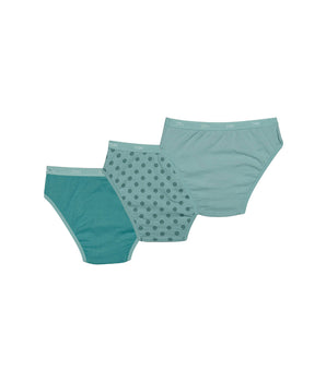 Les Pockets Pack of 3 girls' polka-dot stretch cotton briefs