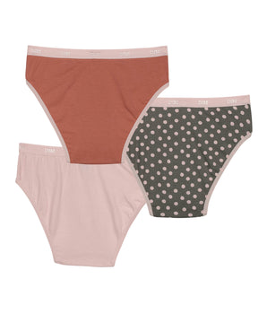 Pack of 3 Les Pockets pink stretch cotton girl's panties by Dim