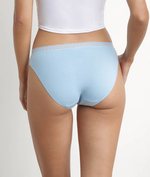 Pack of 2 women's stretch cotton knickers Grey Blue Dim fashion