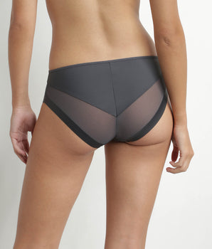 Women's microfiber and tulle panties Granit Grey Generous Classic