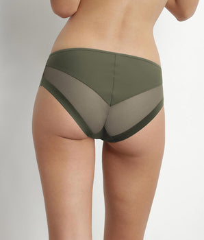 Women's microfiber and tulle briefs, Tennis Green Dim Generous