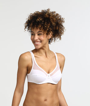 Generous Organic Cotton Dim underwire push-up bra in white