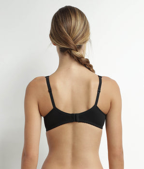 Underwired push-up bra Generous Black Organic Cotton Dim