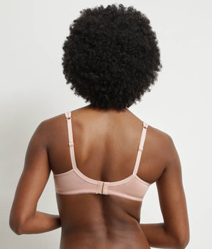 Generous Pink organic cotton and plumetis underwired bra