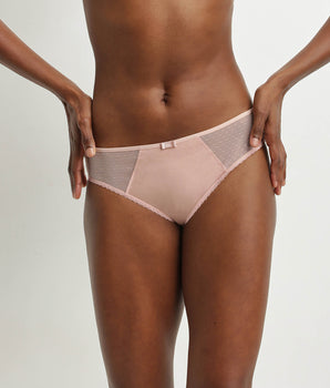 Clay Pink organic cotton and feather duster midi briefs Dim Generous