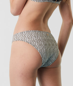 Midi bikini briefs in jacquard, white, black and gold