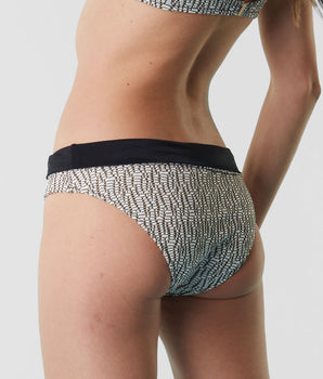 Bikini bottoms in jacquard, white, black and gold