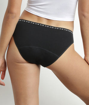 Washable period brief in black- medium flow Dim Protect