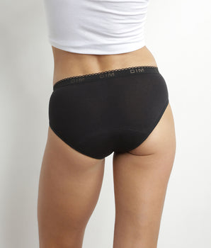 Black washable period brief in cotton - heavy flow Dim Protect