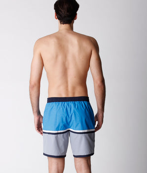 Men's Grey and Blue Longline Swimsuit