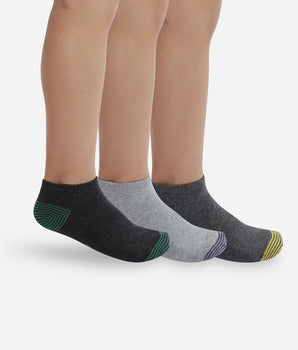 Pack of 3 children's socks with colored ends Gray Cotton Style