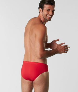 Charming red swimming briefs