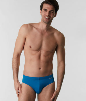 Blue Azure mid-rise swimming briefs