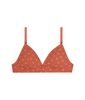 Triangle bra in yellow with cherry pattern Les Pockets