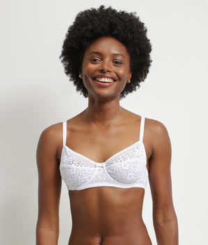 Underwire bra in recycled floral lace White Dim Sublim