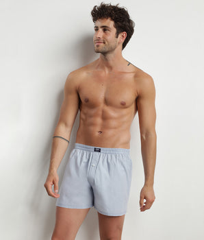 Dim Collection Men's cotton boxer shorts Blue Dragee