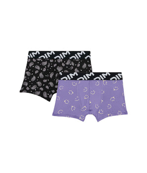 Dim Micro Pack of 2 boys' boxers in recycled microfibre with smiley motif