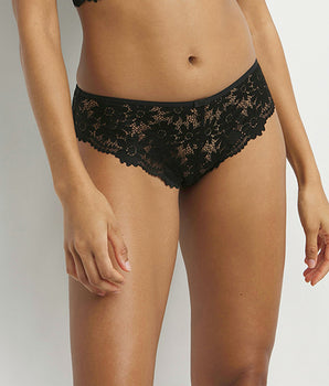 Women's lace briefs with floral cut-outs Black Daily Glam