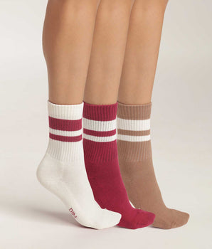 Pack of 3 pairs of women's cotton socks Café EcoDim Sport