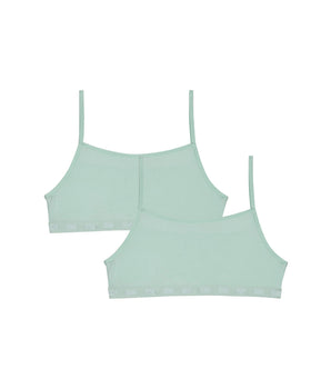 Dim Skin Care Pastel Blue Set of 2 organic cotton wireless bralettes in organic cotton