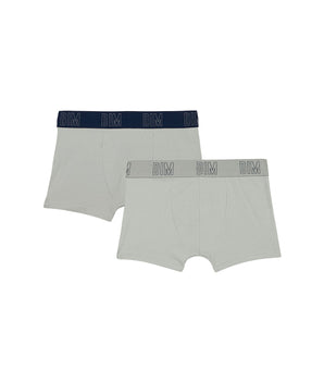 Dim Skin Care Pack of 2 boys' boxers in organic grey cotton