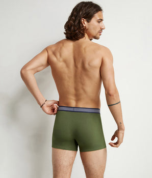 Dim Smart Olive  Men's boxer shorts in cotton modal with striped waistband