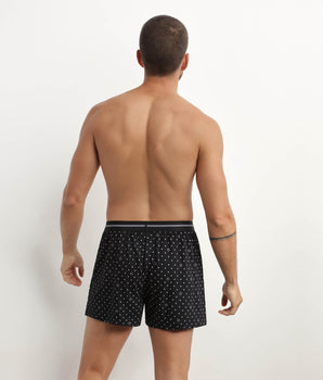 Men's cotton boxers in black with logomania pattern Dim Icons Essentiel