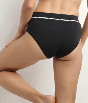 High-waisted modal cotton briefs in Black Dim Icon Essentiel