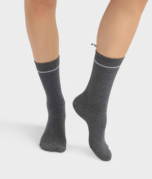 Gray Unisex ribbed modal cotton socks Dim Icons