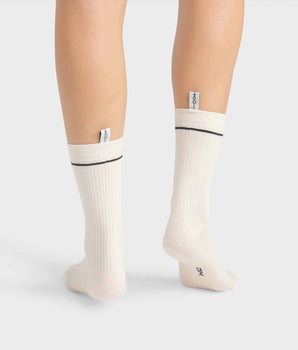 Cream Unisex Ribbed Modal Cotton Socks Dim Icons