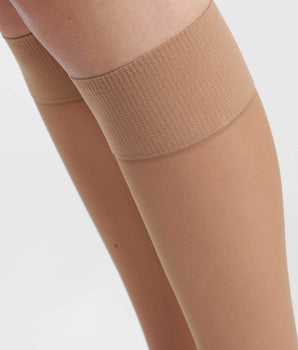 Pack of 2 pairs of Cinnamon recycled semi-opaque knee-highs Dim Good