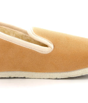 Ultra-soft beige and off-white slippers