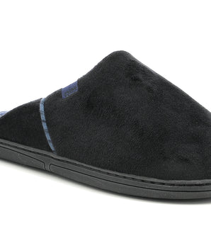 Soft black and blue slippers for men