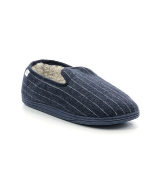 Men's navy blue striped slippers