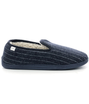 Men's navy blue striped slippers