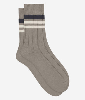 Men's grey striped ribbed socks Dim Bamboo