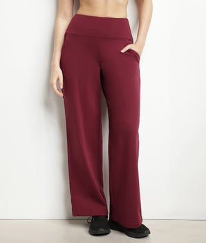 Women's stretch jersey wide-leg sports trousers Bordeaux Dim Move