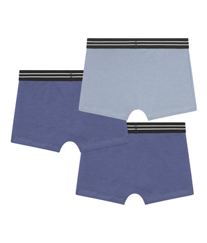 Pack of 3 Ecodim blue stretch cotton boxer shorts for boys