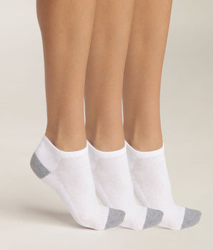 Pack of 3 pairs of women's cotton socks White Grey EcoDim Sport